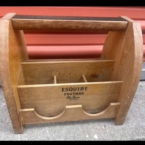 Vintage Esquire Footman Deluxe Shoe Shine Box Wood Shoe Shine Valet Caddy